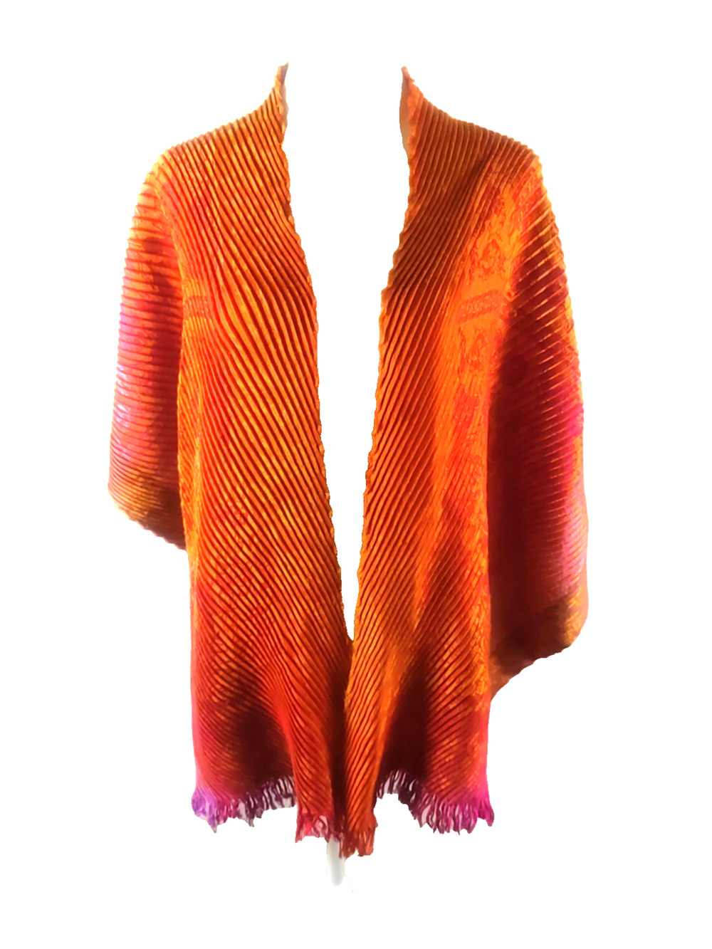 Orange Scarf 70 X 18 Textured Ribbed Heavy Coat Scarf